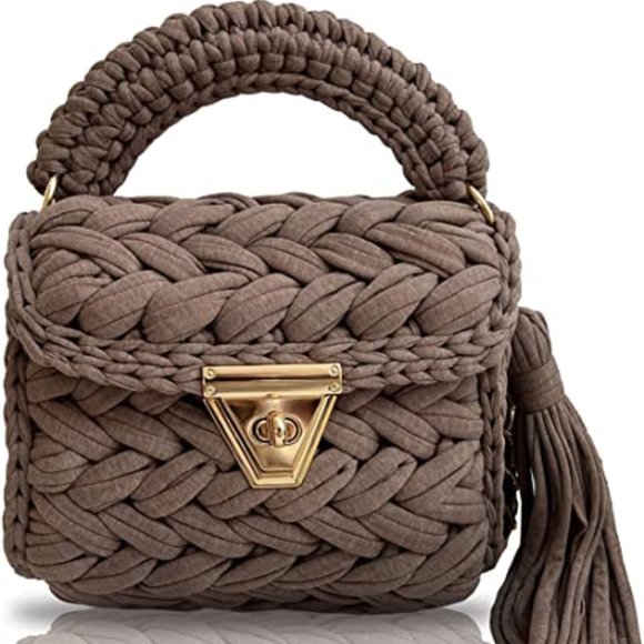 Handbags - Handmade Crocheted Flap Bag Crossbody Handbag Purse